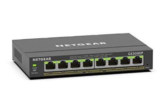 NETGEAR Switch Ethernet 8 porte PoE Gigabit Plus GS308EP – con 8 x PoE+ @ 62W – Montaggio a parete o da scrivania