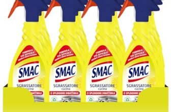 Smac – Sgrassatore Cucina al Limone, Detergente Spray Multisuperficie con Azione Sgrassante e Tecnologia Zero Aloni, 650 ml x 12 Pezzi