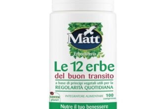 Matt, Le 12 Erbe del Buon Transito, Integratore Alimentare a Base di Principi Vegetali Utili per la Regolarità Quotidiana, Favorisce la Funzione Digestiva, Confezione da 100 Compresse