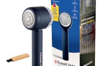 Russell Hobbs Levapelucchi Ricaricabile e Portatile – [Compatto, Leggero] Rimuovi pelucchi e pallini da vestiti|autonomia 90 minuti|Cavo USB-C incluso|Serbatoio magnetico|Spazzola inclusa 27660-56