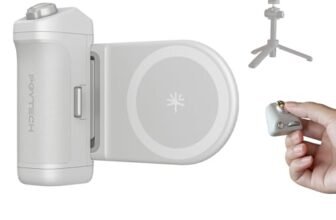 PGYTECH MagCam 2 Impugnatura per Smartphone Kit Modulare 3-in-1, Telecomando Bluetooth, Impugnatura di Ricarica e Supporto Wireless Magnetico MagSafe, per iPhone 12–17/Android 14 (Grigio Nebbia)