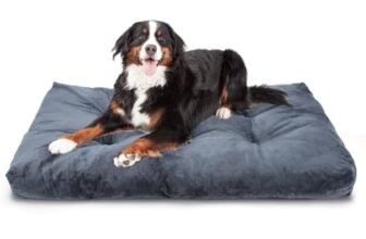 Nobleza Cuscino per Cani Taglia Grande, Cuccia Cane Interno, Materassino Cane Morbida, Lavabile in Lavatrice, Lettino per Cani con Fondo Antiscivolo, Grigio Scuro, 122x74cm