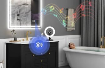 HOMCOM Specchio da Parete con Luce LED e Speaker Bluetooth 100×80 cm, 3 Colori, Specchio Bagno con Luminosità Regolabile, Funzione Memoria, Antiappannamento, Interruttori Touch, Orizzontale/Verticale