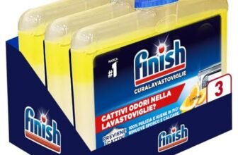 Finish Curalavastoviglie, Additivo Lavastoviglie, 3 Prodotti da 250 ml, Cura Lavastoglie al Limone