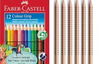 Faber-Castell 205274 – Set di matite colorate 18 pezzi, incl. 6 matite naturali