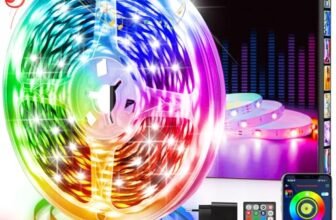 Realky Striscia LED, 20M RGB Luci Camera da Letto, Bluetooth APP Controllato Multicolor Strisce LED, Fancy Led Strip LED Musica Sincronizza per Decorare Scale, Festa, Cucina Casa, Gaming Room