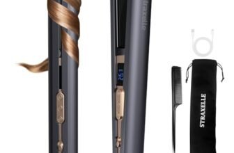 Piastra per Capelli Senza Fili, 2 in 1 Piastra e Arricciacapelli Portatile, 175℃-215℃ Portatile Piastra Senza Fili con LED Display, 10000mAh Piastra Capelli da Viaggio per Donne/Uomini