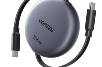UGREEN 100W Cavo USB C Retrattile PD 3.0, Cable Type C Avvolgibile Ricarica Rapida, Compatibile con MacBook, iPad Air, iPhone 17 Pro Max Air/16/15 Plus Pro Max, Galaxy S25 S24, Pixel 10/9.Grigio