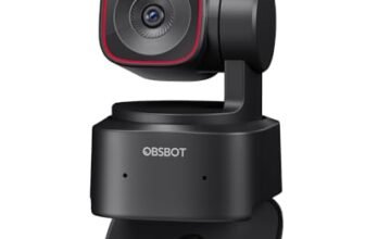 OBSBOT Tiny 2 Lite – Webcam 4K per PC, Webcam PTZ in Streaming con Sensore 1/2”, Tracking AI, Controllo dei Gesti, 60 FPS, HDR, Microfoni, Funziona con Conferenze, Riunioni Zoom.