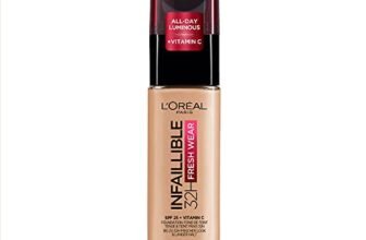 L’Oréal Paris Fondotinta Liquido Infaillible 32H, Coprente a Lunga Tenuta con Protezione Solare SPF25, Formula Waterproof e Idratante, Tonalità: 200 Natural Linen