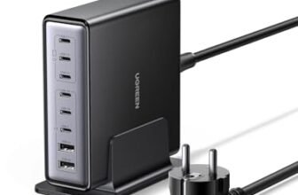UGREEN Zapix 200W Caricatore USB C, Ricarica Rapida con 8 porte, Caricabatterie Type C Compatibile con MacBook Pro/Air, iPhone 17 Pro Max Air/Serie 16-12, Galaxy e Dell