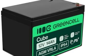 Green Cell Batteria AGM 12V 14Ah ricaricabile sigillata VRLA | Per UPS, allarmi, giocattoli elettrici, impianti solari, scooter, backup e uso ciclico senza manutenzione