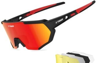 X-TIGER Occhiali Da Ciclismo Con 5 Lenti intercambiabili, TR90 Occhiali Bici MTB per Ciclismo Corsa Pesca Guida