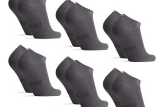 DANISH ENDURANCE Fantasmini Uomo in Bamboo, Calzini Corti in Fibra di Bambù, Morbidi e Traspiranti, Calzini Estivi alla Caviglia, 6 Paia, Grigio, 43-47