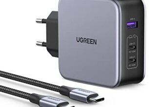 UGREEN Nexode Caricatore USB C 140W, Caricabatterie PD 3.1 GaN Tech Compatibile con MacBook Pro M2, iPad PPro, iPhone 16, Galaxy S24 Ultra, Laptop, Steam Deck con Cavo Type C 240W
