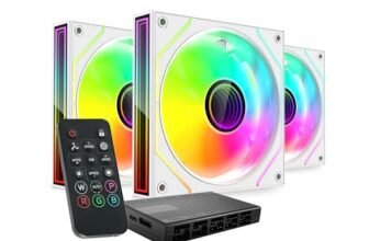 Mars Gaming MF-3DPROKIT, Kit 3x Ventole PWM 120mm, Illuminazione ARGB Infinity Mirror 3D, Sistema di Controllo PWM, Cuscinetti FDB, Telecomando e HUB, Compatibilità Totale ARGB, Bianco