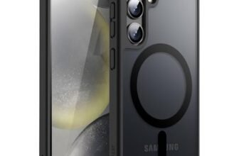 JETech Cover Magnetica per Samsung Galaxy S24 5G, Compatibile con MagSafe, Traslucida Opaco Retro Antiurto Cellulare Custodia (Nero)