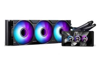 Phanteks Glacier One 360M25-LCD AIO – Dispositivo di raffreddamento per CPU liquido, display IPS LCD HD da 6″, ventole M25 Gen2 D-RGB da 120 mm, piastra fredda in rame ad alte prestazioni, compatibile