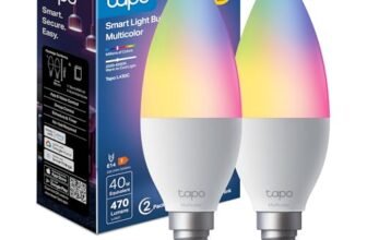 Tapo L430C Lampadina Alexa E14 Multicolore e Dimmerabile a Doppio Strato, 2500-6500K, Sync-to-Music,Illuminazione Automatica del Bioritmo, Programazione & Timer,Compatibile con Alexa e Google, 2 pezzi