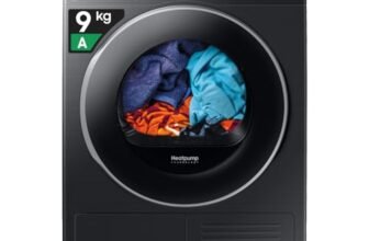 Samsung Asciugatrice AI Control DV90DG6845LB/U3, 9 kg, Pompa di Calore, Wifi, QuickDrive, AI Dry, Sensore Optimal Dry, Display AI Control, Carica Frontale, 60L x 85H x 60P cm