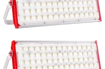 CREATESTAR Faretto Led da Esterno 20000LM 200W, Faretti Led Esterni 6500K luce bianca fredda, 2 Pezzi IP66 Impermeabile Faro Esterno per magazzino giardino garage campo sportivo cortile