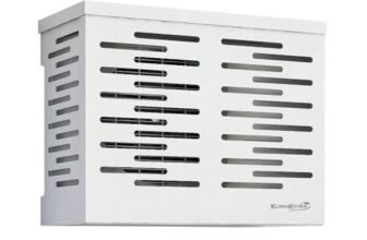 3S SuperSamaStore Copri Condizionatore Esterno Protettivo Rigido a Griglia per Unità Esterna Climatizzatore Klimakover, Mascherina Copertura Motore Climatizzazione, Alluminio, Bianco, 90 x 70 x 45 Cm