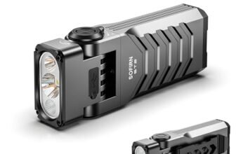 Sofirn ST2 EDC 3000LM LED torcia 3 in 1 luce bianca + 660 nm luce rossa + luce nera UV 365 nm ricaricabile USB-C, magnetica con clip, IPX6 per lavoro, officina, esterno