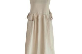 CHAILIQIANGG Grembiule da donna grande taglia grande, grembiule in cotone lino lavato con 2 tasche tinta unita giappone grembiule cucina donna gilet vestaglia grembiule da lavoro regolabile per,