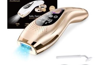 Dispositivo di depilazione Epilatore Luce Pulsata 9 Livelli Con 6 Accessori, Epilatore Laser Peli Donna/Uomo Con Modalità Manuale E Automatica, Sensore Di Contatto