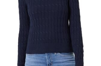 Tommy Hilfiger Maglione da Donna CO Cable Mid GG C-NK LS Swt WW0WW47644, Blu (Dark Night Navy), XL, Blu (Dark Night Navy), XL