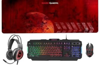 Mars Gaming MCPRGB2FR, Lingua Francese, Combo Gaming Tastiera, Mouse, XXL Mousepad & Headset