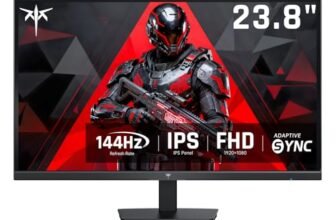 KTC Gaming Monitor 24 Pollici, FHD@144Hz 120Hz con IPS Panel, protezione hardware contro la luce blu, 95% DCI-P3, 99% sRGB, ΔE＜2, 300 cd/㎡, 1500:1, Flicker-Free e Adaptive Sync per lavoro e gioco