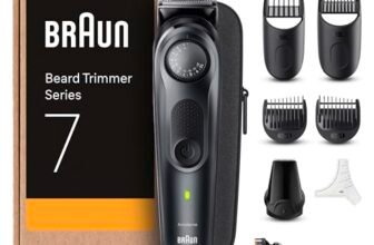 Braun Series 7 Regolabarba Uomo E Rasoio Elettrico Barba Con Lama Barba Problade, 40 Lunghezze, Accessori Da Barbiere, Base Di Ricarica, Custodia, BT7441 Nero Elettrico