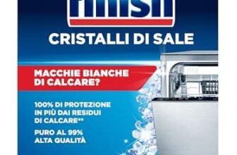 Finish Cristalli di Sale, 1 kg di Sale per Lavastoviglie, Additivo Lavastovigle contro l’Accumulo di Calcare