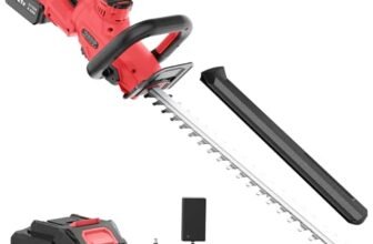 Tagliasiepi a Batteria 21V, Tagliasiepi Elettrico con 4.0Ah Batteria, 180° Regolabile Tagliasiepi, 51cm Lunghezza Lama, 16mm Distanza tra i Denti, Copri Lama per Siepi, Rami, Arbusti, Ramoscelli