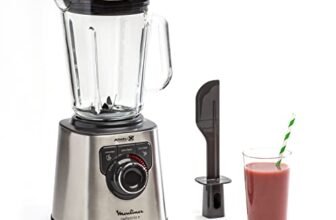 Moulinex LM811D PerfectMix + Blender Frullatore Tritatutto Elettrico, Tecnologia Powelix, Multifunzione, 1200W, Capacità totale 2L (utile 1.5L), 3 Programmi, Vaso in Vetro Termoresistente