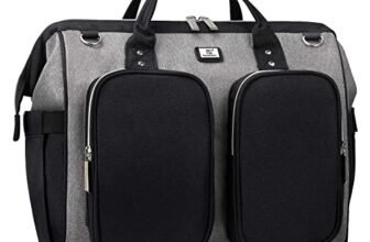 Borsa a Tracolla per Pannolini Grande Capacità in Oxford Impermeabile, Borsa Fasciatoio per Neonato per Bambine e Ragazzi, con 2 Ganci per Passeggino e 1 Fasciatoio