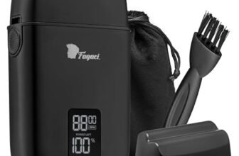 Fagaci Rasoio a Lamina con Rasatura Ultra Liscia, Electric Shaver Senza Irritazioni, Rasoio Barba Uomo Elettrico con 8500 giri/min ad Alta Coppia, Shaver Elettrico Barba e Capelli Facile da Pulire