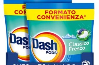 Dash Pods Detersivo Lavatrice In Capsule, 76 Lavaggi (2×38), Classico Fresco, Rimuove Le Macchie, Efficace A Freddo Anche E In Cicli Brevi