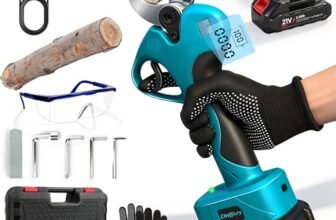 Cheffery Forbici Potatura Elettriche, 60mm Cesoie Potatura Elettriche Professionali con Lama in Acciaio SK5 800W Motore Brushless Schermo LCD, Forbice Elettrica per Giardino Fattoria (Con Batteria)