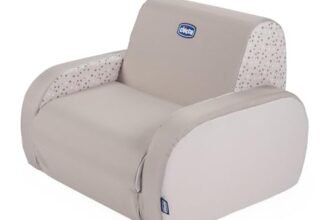 Chicco Twist Poltroncina per Bambini Trasformabile in Chaise Longue e Divanetto, Sedia per Bambini con 3 Configurazioni, Comoda e Leggera, Si Trasforma con 1 Gesto – Per Bambini 12+ Mesi, Grigio