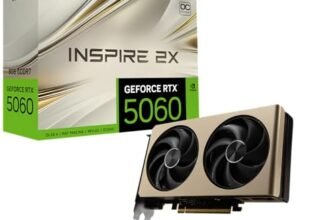 MSI GeForce RTX 5060 8G INSPIRE 2X OC Scheda Video – Core 3840, Memoria 8GB GDDR7, Risoluzione massima (7680 x 4320), Connettori di alimentazione 8-pin x1, Velocità Memory Clock (MHz) 28 Gbps