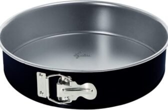 Lagostina Gustosa Tortiera Apribile con Cerniera in Acciaio Antiaderente per Forno, Nero, Diametro 24 cm