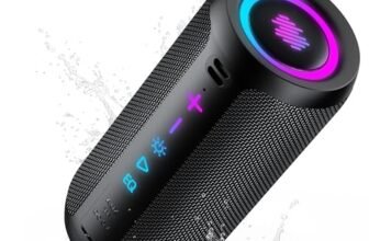 Cassa Bluetooth Portatile Potente, 25W Altoparlante Bluetooth 5.4 con 2 Modalità EQ, IPX7, TWS, 24H di Autonomia Speaker Bluetooth, 8 Modalità RGB, Cinghia da Trekking, Compatibile con PC, AUX, TF