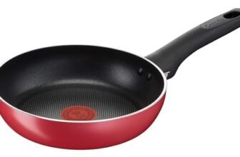 Lagostina Cucina Mediterranea Padella Ø 20 cm per Induzione, Alluminio Antiaderente, con Indicatore Cottura Thermo-Signal, Rosso