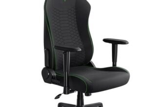 Razer Iskur V2 X – Sedia da gioco essenziale con supporto lombare integrato (cuscini in schiuma sagomata ad alta densità, braccioli 2-D, tessuto con finitura morbida) Nero