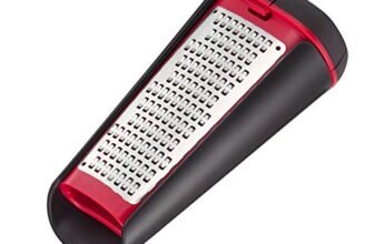 Lagostina Ingenio Smart Grattugia Box con Due Lame, Pratica e Compatta, Ergonomica, Facile da Pulire, Plastica e acciaio, Nero e Rosso