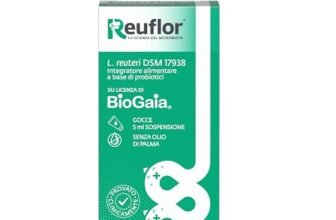 Reuflor – Integratore Alimentare a base di Fermenti Lattici Vivi, Probiotico adatto ai bambini, senza olio di palma, Gocce da 5 ml