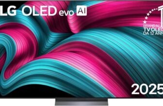 LG OLED evo AI C5 77 pollici, Smart TV 4K, Processore α9 Gen8, Brightness Booster, webOS con AI, Dolby Vision & Atmos, Gaming con VRR e GSYNC 4K@144Hz, OLED77C55LA 2025
