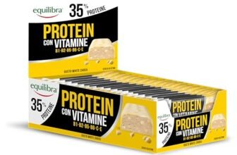 Equilibra Integratori Alimentari, Barretta Protein 35%, ad Alto Contenuto di Proteine, con Vitamine, Gusto White Chocolate, Contribuisce al Mantenimento della Massa Msuscolare, 24 Barrette da 45 g